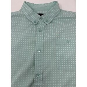 Six Lincoln New York Men's Mint Green Micro Dot Short Sleeve Button Shirt‎ 2X